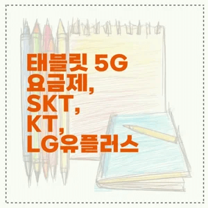 태블릿 5G 요금제, SKT, KT, LG유플러스